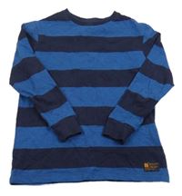 Modro-tmavomodré pruhované tričko Next