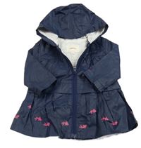 Tmavomodrý nepromokavý kabát s rybičkami a kapucňou Catimini