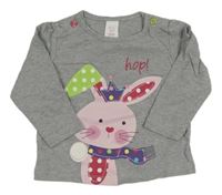 Šedé triko s králíčkem C&A