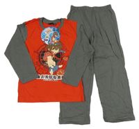 Nové - Červeno-šedé pyžamo s potiskem Bakugan TVmania 