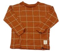 Tehlovo-béžové kockované tričko Dunnes