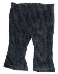Šedé žebrované sametové kalhoty M&S