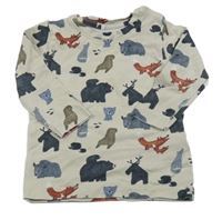 Béžové tričko so zvieratkami Name it