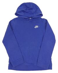 Modrofialová mikina s logem a kapucí Nike 