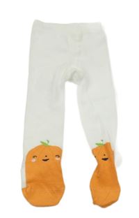 Bílé punčocháče s dýněmi 