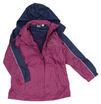 Ružovo-tmavomodrá šušťáková funkčná jarná bunda s potlačou Crivit