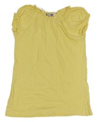 Žlté tričko s volánikmi