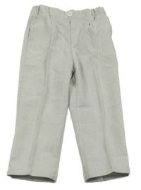 Sivé spoločenské nohavice s pukmi