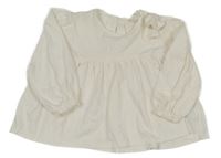 Bílá strukturovaná peplum tunika s mašlí H&M