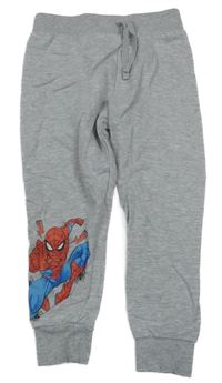 Šedé melírované tepláky se Spider-manem