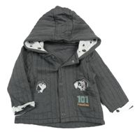 Šedá žebrovaná propínací mikina 101 Dalmatinů s kapucí Primark