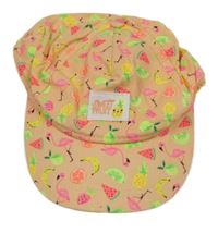 Meruňková kšiltovka s ovocem a plameňáky H&M vel. 134-152