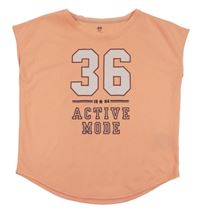 Marhuľové športové voľné é tričko s číslom H&M