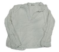 Bílá polo halenka s volánky H&M