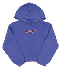 Fialová crop mikina s nápisem z flitrů a kapucňou Name it
