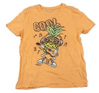 Svetlooranžové tričko s ananasom PRIMARK
