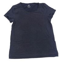 Tmavomodré bodkovaná é tričko H&M
