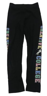 Černé legíny s nápisy a jednorožci H&M