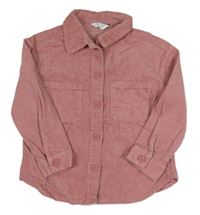 Starorůžová manšestrová košilová bunda PRIMARK