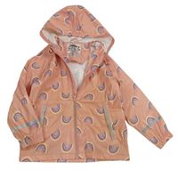 Svetloružová nepromokavá bunda s duhami a kapucňou Lupilu