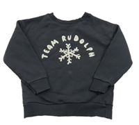 Čierna mikina s nápisom a vločkou George