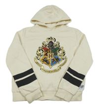 Smetanová mikina s erbem - Harry Potter a pruhy a kapucí C&A