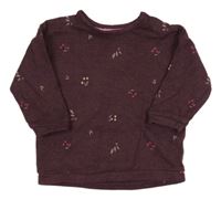 Mahagónovoá mikina s kvietkami George