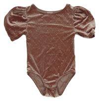 Starorůžovo-zlaté kárované zamatové body ZARA