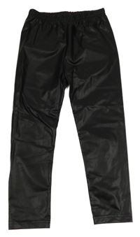 Černé koženkové legíny 