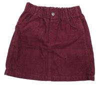 Vínová paper bag menšestrová sukňa H&M