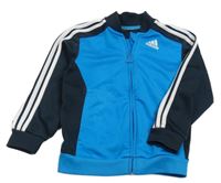 Modro-tmavomodrá propínací sportovní mikina Adidas