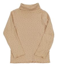 Pudrový puntíkatý žebrovaný rolák Topolino