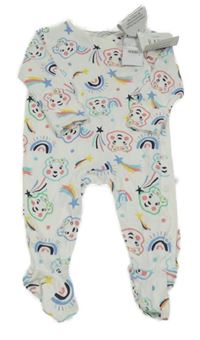 Nové - biely overal s medvídky Blush George