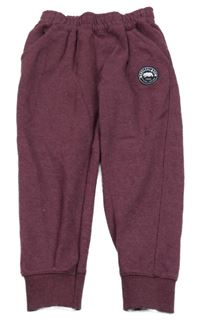 Mahagónovoé melírované tepláky s nášivkou SOULCAL&CO