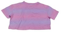 Růžovo-fialové batikované crop tričko PRIMARK