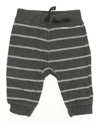 Tmavošedo-svetlosivé pruhované melírované tepláky George