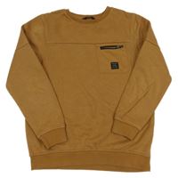 Hnedá mikina s vreckom s nášivkou George