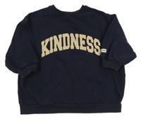 Tmavomodrá oversize mikina s nápisom Next