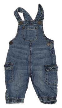 Modré šisované cargo riflové laclové kalhoty George