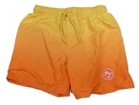 Oranžovo-tmavožluté plážové kraťasy s nášivkou H&M