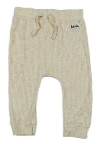 Světlebéžovo/šedé melírované žebrované turecké tepláky s nášivkou Nutmeg