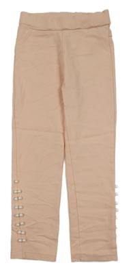 Pudrové džegíny s perlami