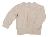 Světlepudrový prepínaci sveter s perforovanými srdiečkami H&M