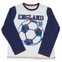 Bielo-tmavomodré tričko s míčem England M&S