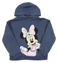 Modrošedá mikina s Minnie a kapucňou zn. Primark