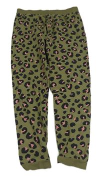 Khaki pyžamové nohavice s leopardím vzorom M&S