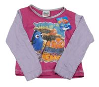 Nové - Fuchsiovo-lila triko s Nemem a Dory Disney