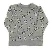 Sivá melírovaná mikina s pandami George