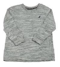 Sivé melírované tričko s výšivkou zn. Matalan