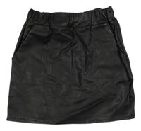 Čierna koženková sukňa